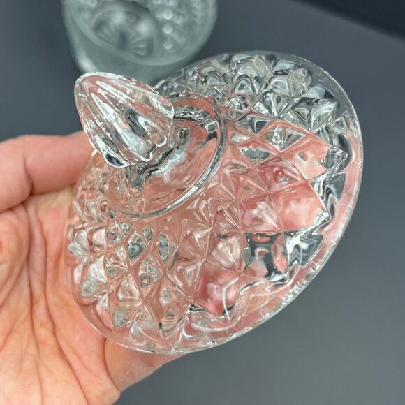 Vintage Anchor Hocking Glass Wexford Sugar Bowl Jar With Lid Candy - Picture 5 of 6